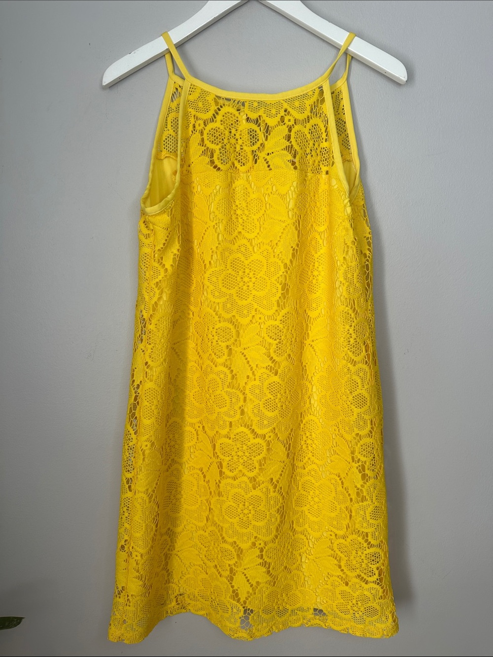 Cato Yellow Lace Slip dress  size L